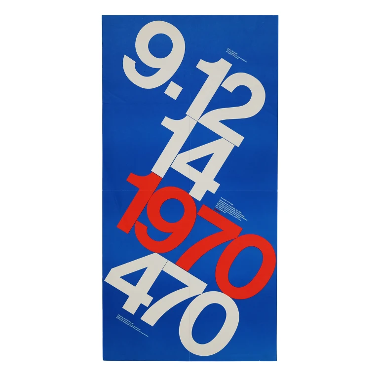 Detail for Insights Parker St. 470 Monumental Art Exhibition Invitation Large Number Graphic Poster, 1970 (1 of 3)