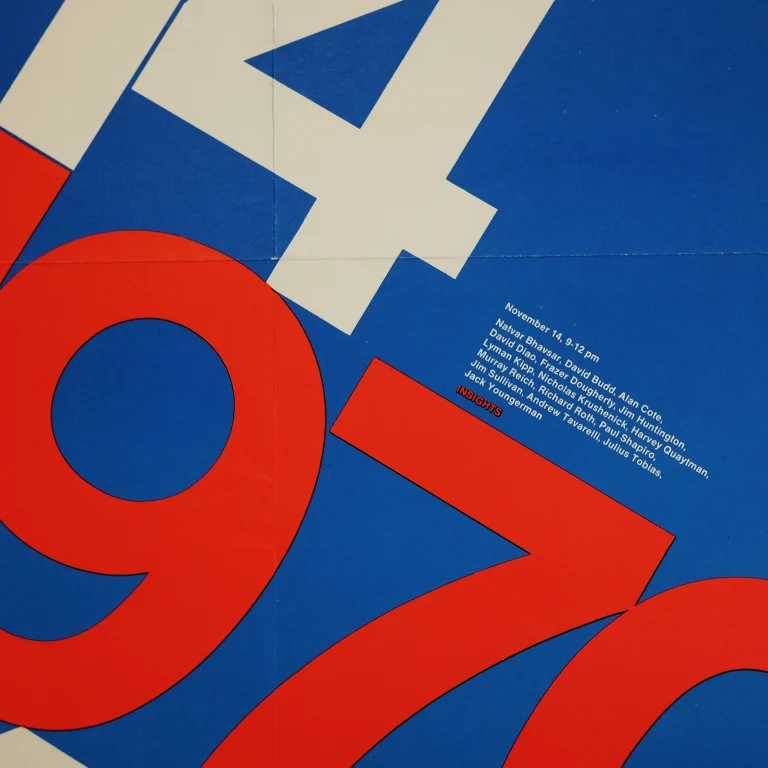 Detail for Insights Parker St. 470 Monumental Art Exhibition Invitation Large Number Graphic Poster, 1970 (2 of 3)