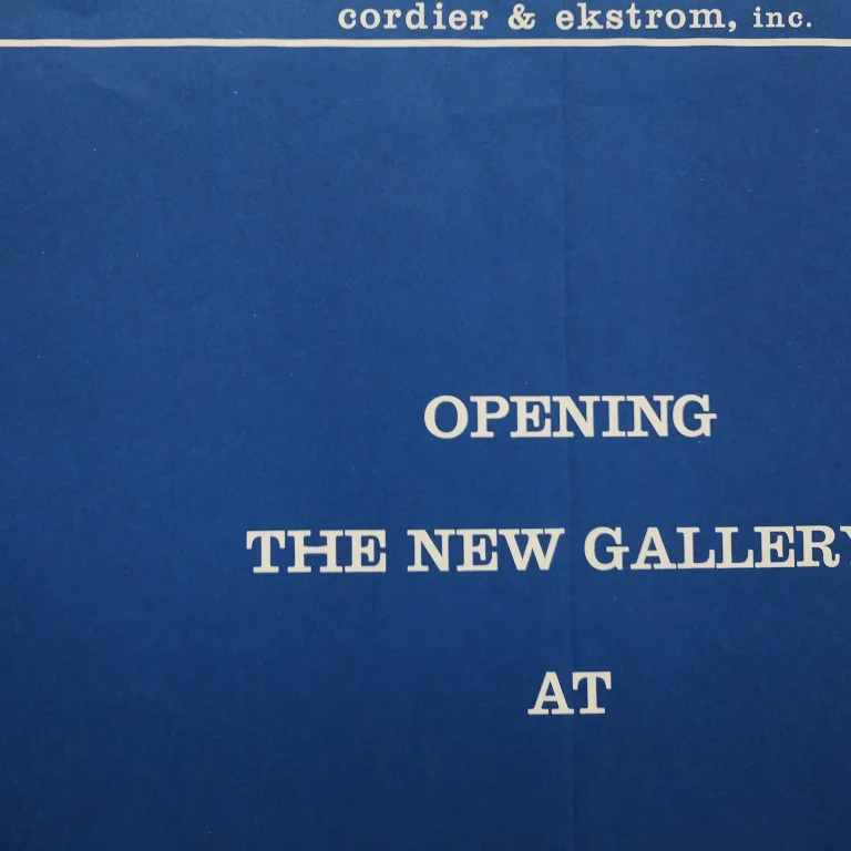 Detail for Cordier & Ekstrom Opening The New Gallery at 980 Madison Avenue Announcement Poster, 1968 (3 of 4)