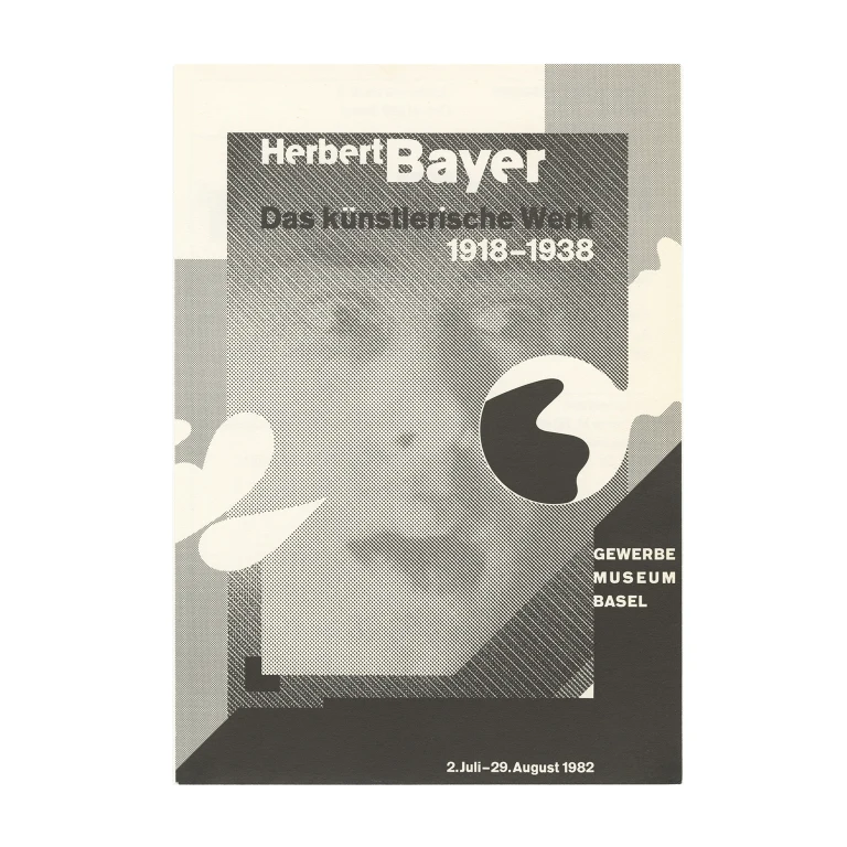 Detail for Herbert Bayer Das künstlerische Werk 1918 - 1938 Gewerbe Museum Basel Invitation Flyer, 1982 (1 of 3)