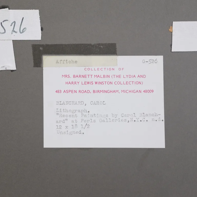 Detail for Carol Blanchard Recent Paintings at Perls Galleries Exhibition Poster (4 of 4)