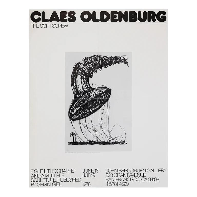 Detail for Claes Oldenburg "The Soft Screw" at John Berggruen Gallery Exhibition Poster, 1976 (1 of 3)