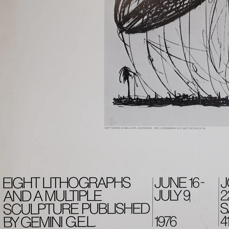 Detail for Claes Oldenburg "The Soft Screw" at John Berggruen Gallery Exhibition Poster, 1976 (3 of 3)