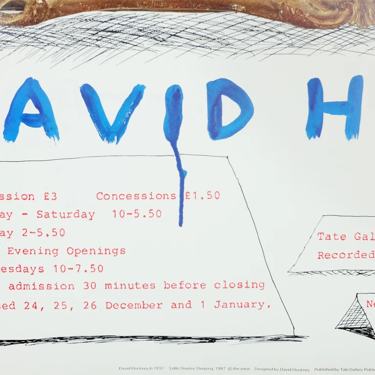 Detail for David Hockney at Tate Gallery Original Solo Exhibition Poster, 1988 (2 of 5)