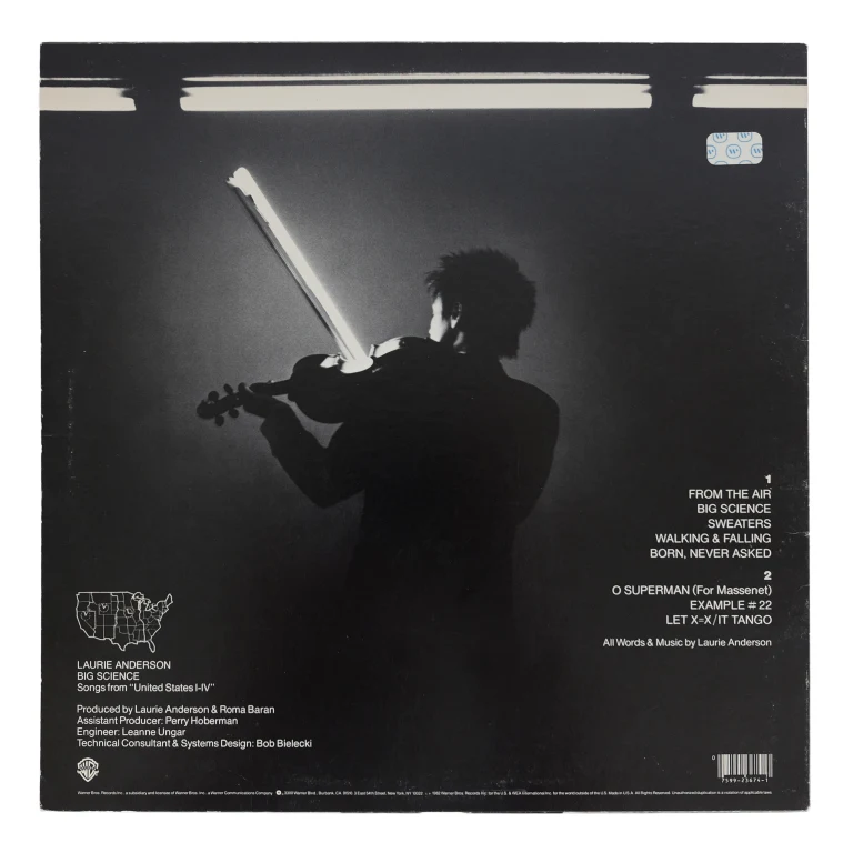 Detail for "Big Science" by Laurie Anderson LP, 1982 (Signed) (3 of 3)