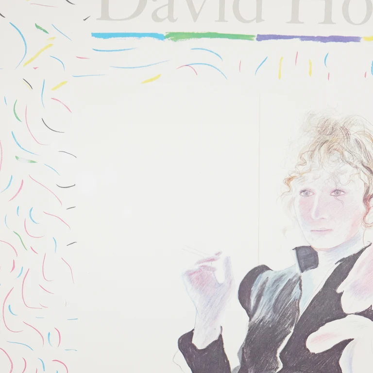 Detail for David Hockney "Travels with Pen, Pencil and Ink: Drawings and Prints 1961-1979" at The Tate Gallery Exhibition Poster, 1980 (3 of 3)