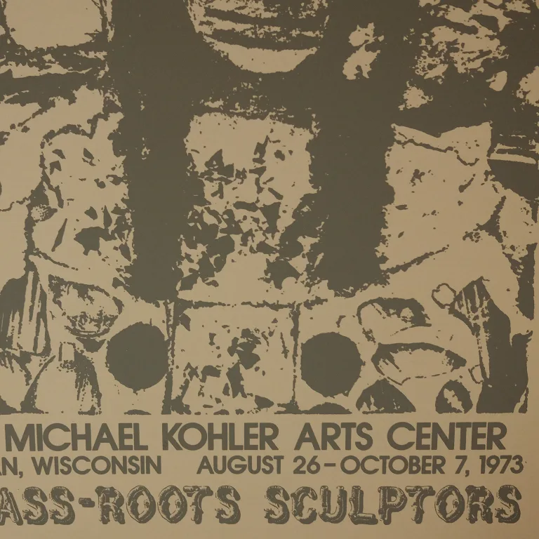 Detail for 3 Grass-Roots Sculptors / John Michael Kohler Arts Center Exhibition Poster, 1973 (2 of 3)