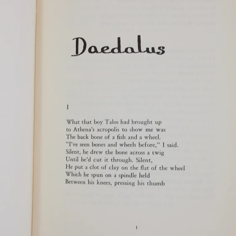 Detail for "Daedalus" Staplebound Poetry Book by Radcliffe Squires, 1968 (3 of 5)