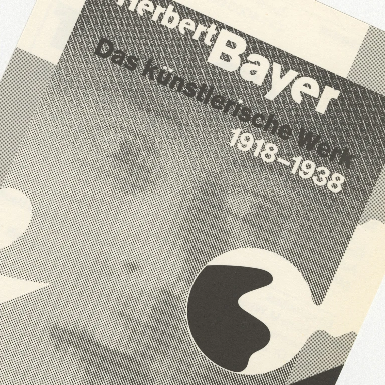 Detail for Herbert Bayer Das künstlerische Werk 1918 - 1938 Gewerbe Museum Basel Invitation Flyer, 1982 (3 of 3)
