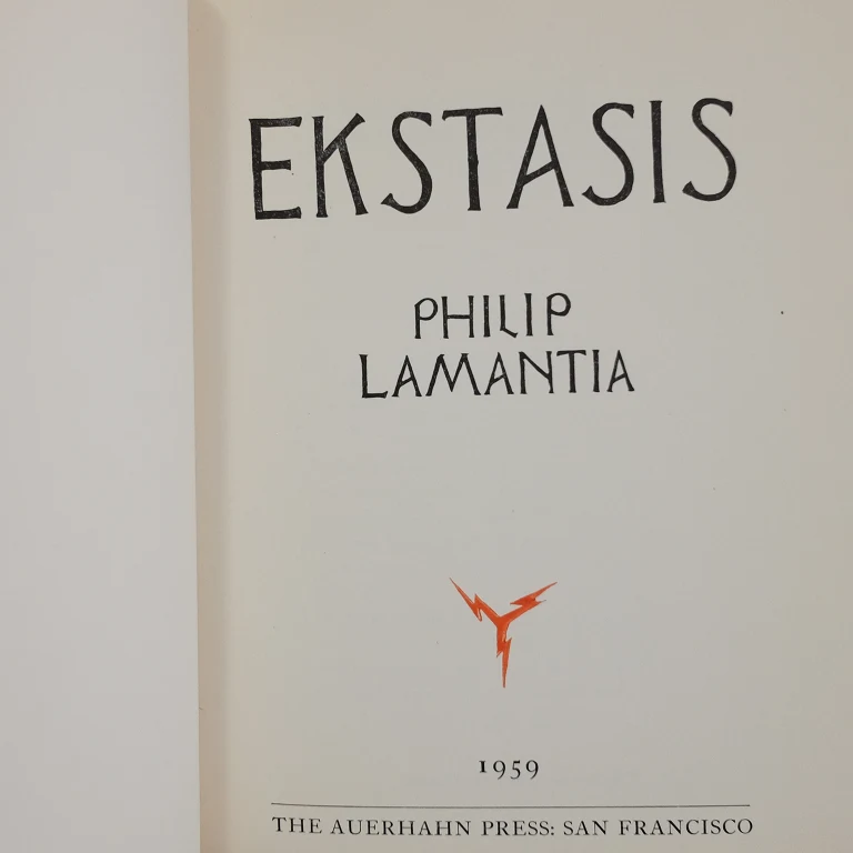 Detail for "Ekstasis" Softbound Poetry Book by Philip Lamantia, 1959 (2 of 5)