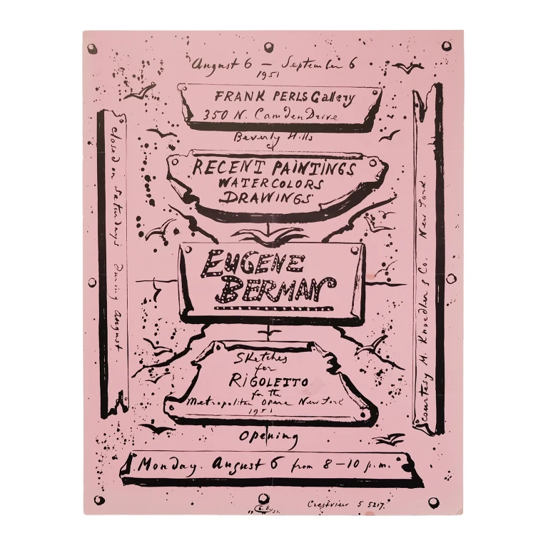 Detail for Eugene Berman Recent Paintings, Watercolors, Drawings + Sketches for Rigoletto for The Metropolitan Opera Poster, 1951 (1 of 4)