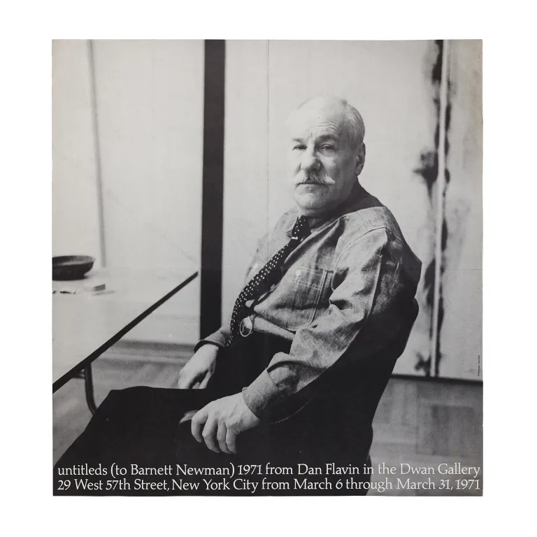 Detail for Barnett Newman Untitleds from Dan Flavin Dwan Gallery New York City Exhibition Poster, 1971 (1 of 4)