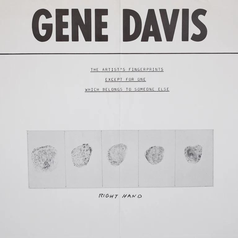 Detail for Gene Davis "The Artist's Fingerprints Except For One Which Belongs To Someone Else" at Max Protetch Gallery Washington D.C. Exhibition Poster, 1975 (2 of 4)