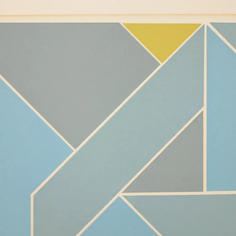 Detail for Geometric Pastel Serigraph Print by Unknown Artist, 1973 (2 of 4)
