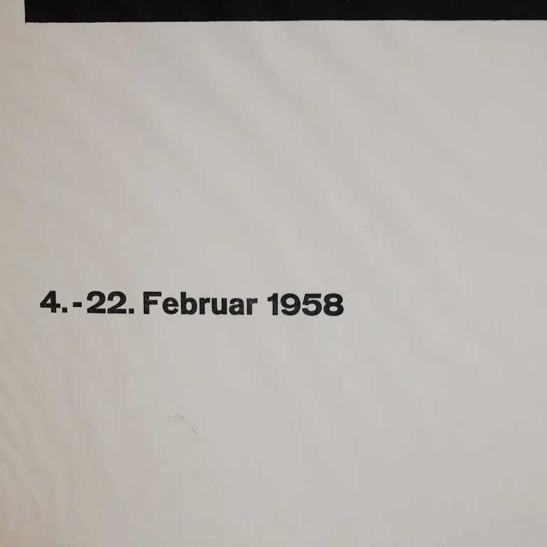 Detail for Gottfried Honegger at Galerie Läubli Gemälde Grafik Exhibition Poster, 1958 (4 of 5)