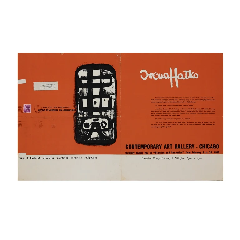 Detail for Irena Halko Contemporary Art Gallery Chicago Exhibition Poster, 1965 (2 of 4)