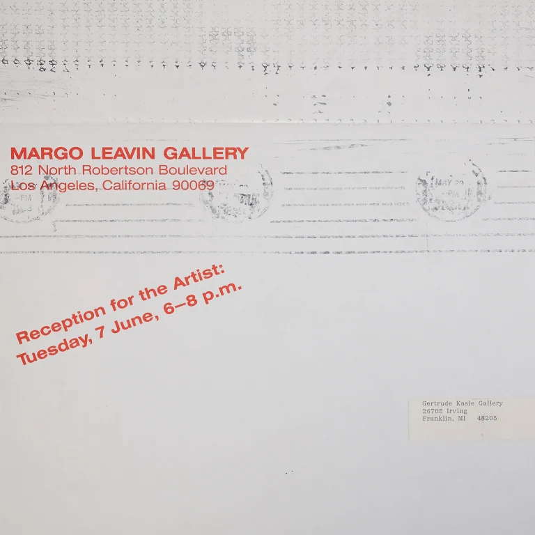 Detail for John Chamberlain at Margo Leavin Gallery Exhibition Poster, 1988 (3 of 3)