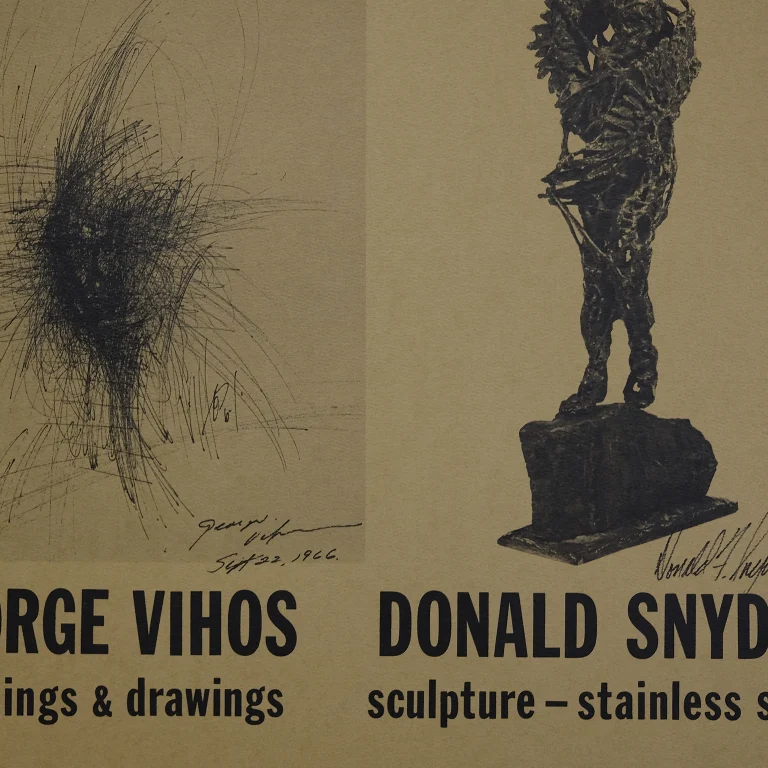Detail for Georg Vihos / Donald Snyder Exhibition Poster at Little Gallery, 1966 (2 of 4)