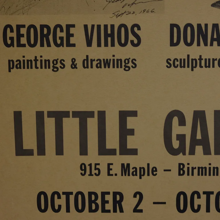 Detail for Georg Vihos / Donald Snyder Exhibition Poster at Little Gallery, 1966 (3 of 4)