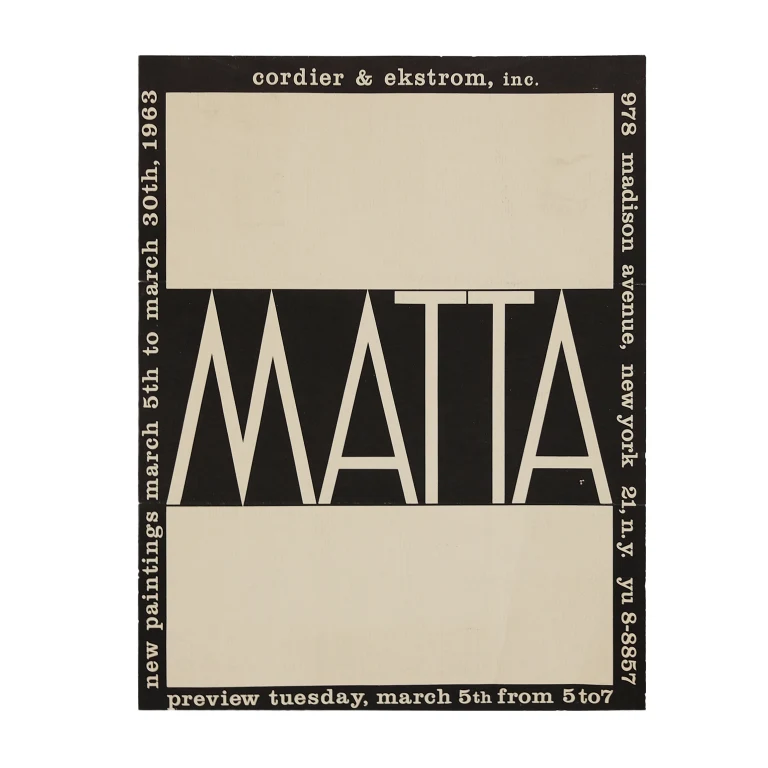 Detail for Roberto Matta at Cordier & Ekstrom Inc. Exhibition Invitation, 1963 (1 of 3)