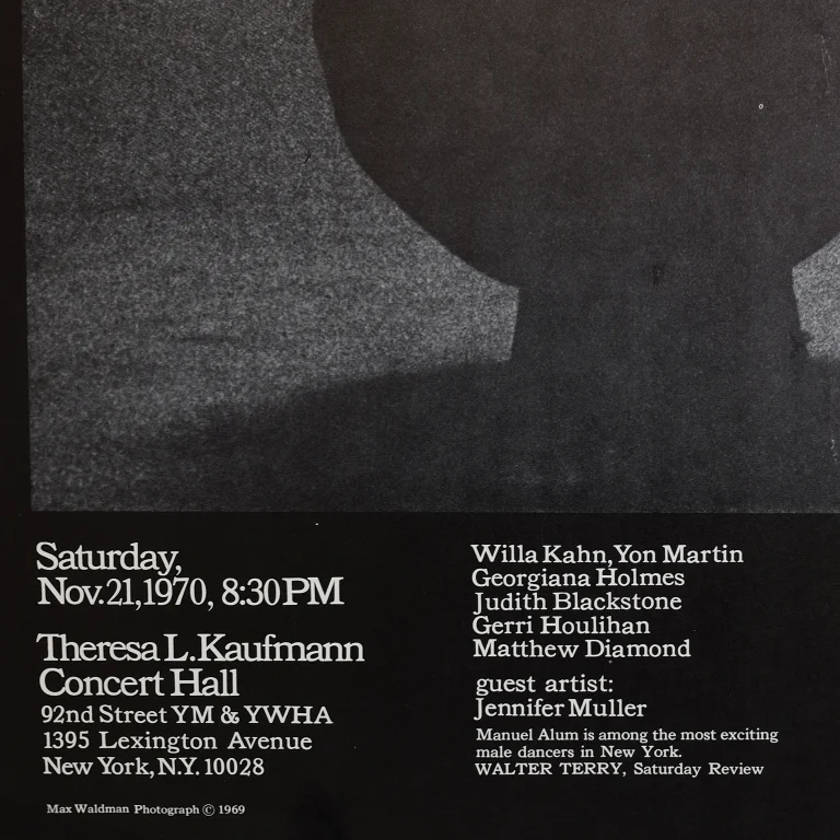 Detail for Manuel Alum Modern Dance Artists Inc. Event Poster, 1970 (3 of 3)