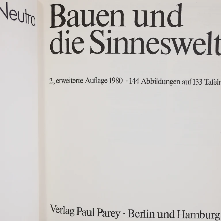Detail for "Richard und Dion Neutra: Bauen und die Sinneswelt" First German Edition Hardcover book by Paul Parey, 1980 (3 of 6)