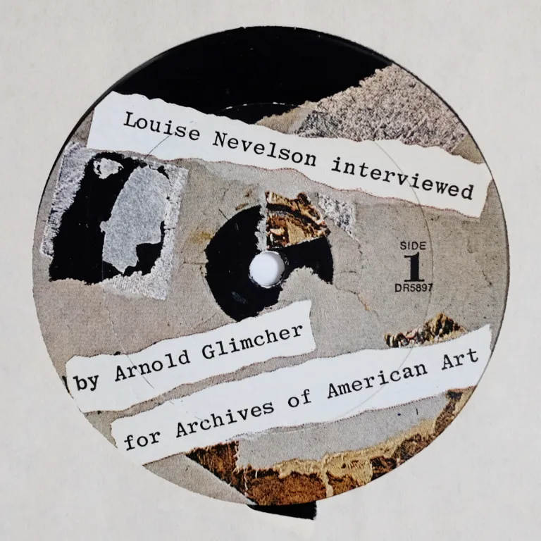 Detail for "Louise Nevelson: An Interview With Arnold Glimcher" for The Archives of American Art - LP, 1973 (3 of 3)