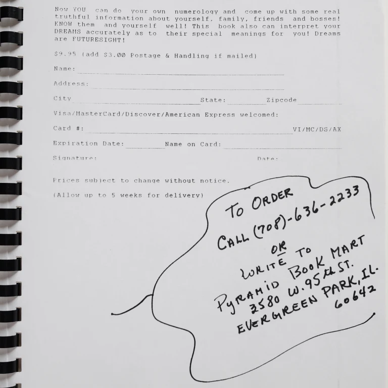 Detail for "Number Talk" Self Published Comb-bound Numerology Book by Jacki Mari, 1990 (6 of 7)