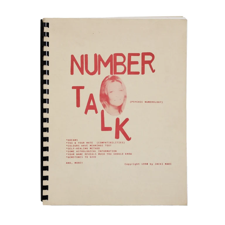 Detail for "Number Talk" Self Published Comb-bound Numerology Book by Jacki Mari, 1990 (1 of 7)