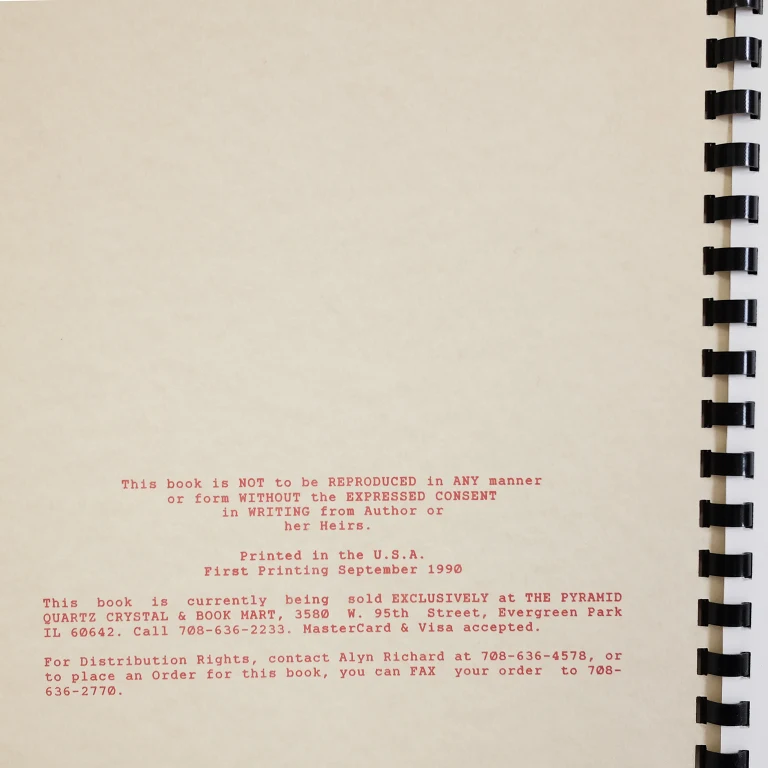 Detail for "Number Talk" Self Published Comb-bound Numerology Book by Jacki Mari, 1990 (2 of 7)
