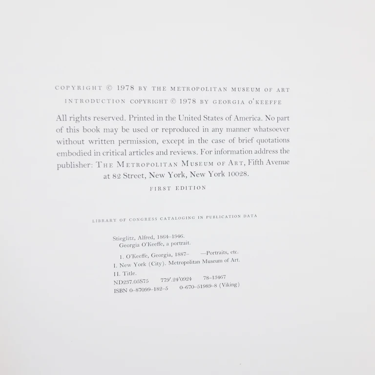 Detail for RAFFLE ITEM! - "Georgia O'Keeffe, A Portrait" Hardcover Photography Book by Alfred Stieglitz, 1978 (3 of 8)