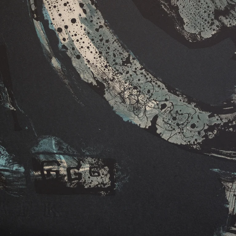 Detail for Aris G. Koutroulis "Fi" Limited Edition Numbered 19/20 Original Print, 1963 (3 of 5)