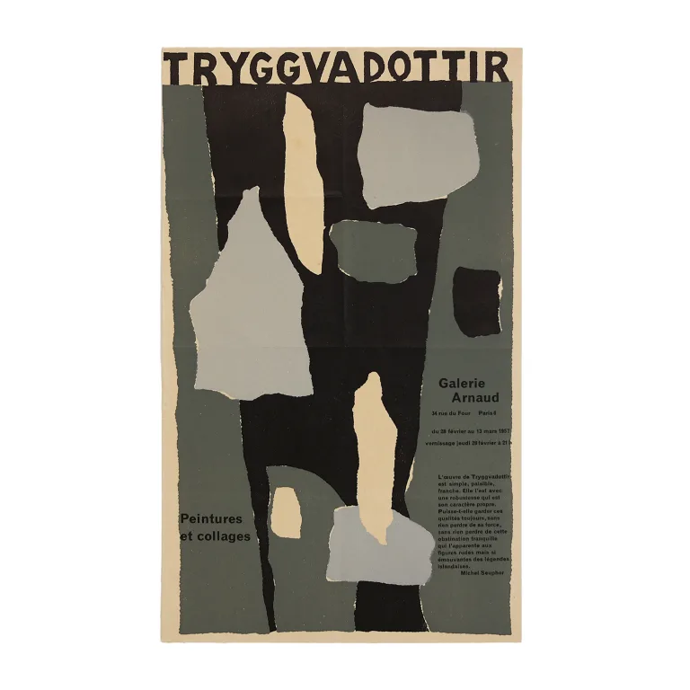 Detail for Nína Tryggvadóttir Peintures et Collages Galerie Arnaud Exhibition Poster, 1957 (1 of 4)