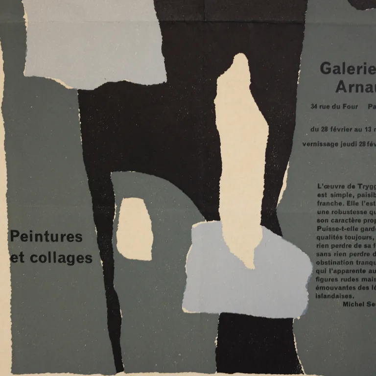 Detail for Nína Tryggvadóttir Peintures et Collages Galerie Arnaud Exhibition Poster, 1957 (3 of 4)