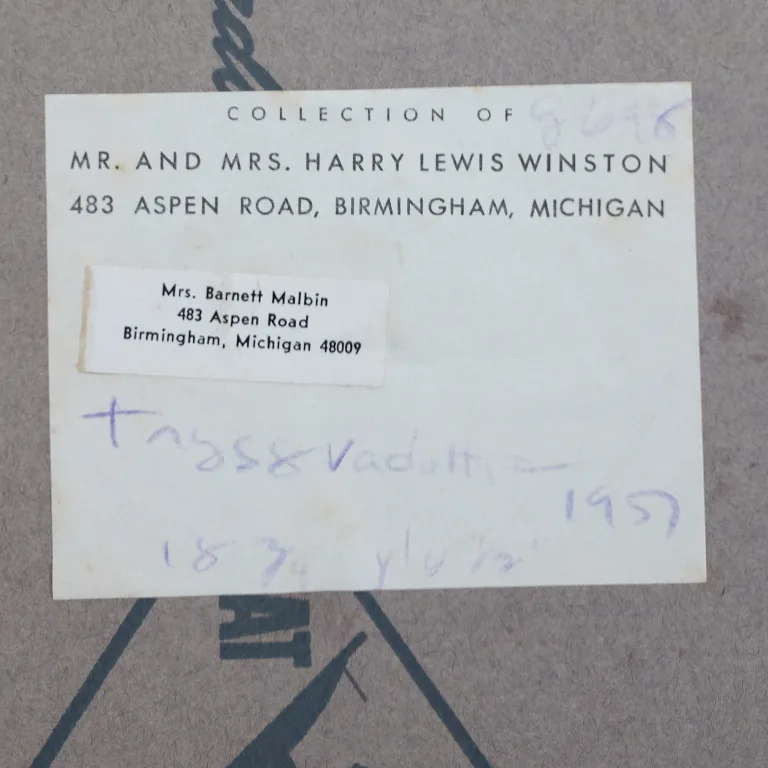 Detail for Nína Tryggvadóttir Peintures et Collages Galerie Arnaud Exhibition Poster, 1957 (4 of 4)