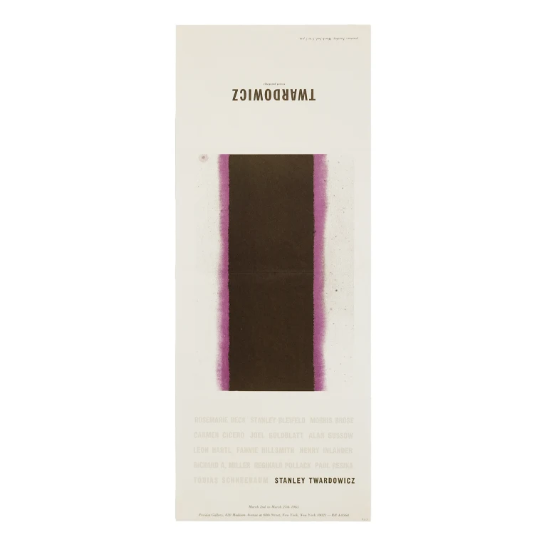 Detail for Stanley Twardowicz Recent Paintings Exhibition at Peridot Gallery Invitation, 1965 (1 of 3)