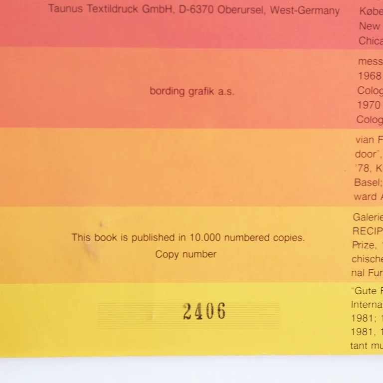 Detail for Verner Panton Retrospective Catalog - First Edition, 1986 (5 of 6)