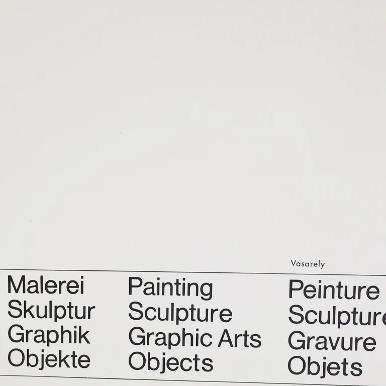 Detail for Victor Vasarely 4. documenta Kassel '68 Painting Sculpture Graphic Arts, Objects Exhibition Poster, 1968 (3 of 4)