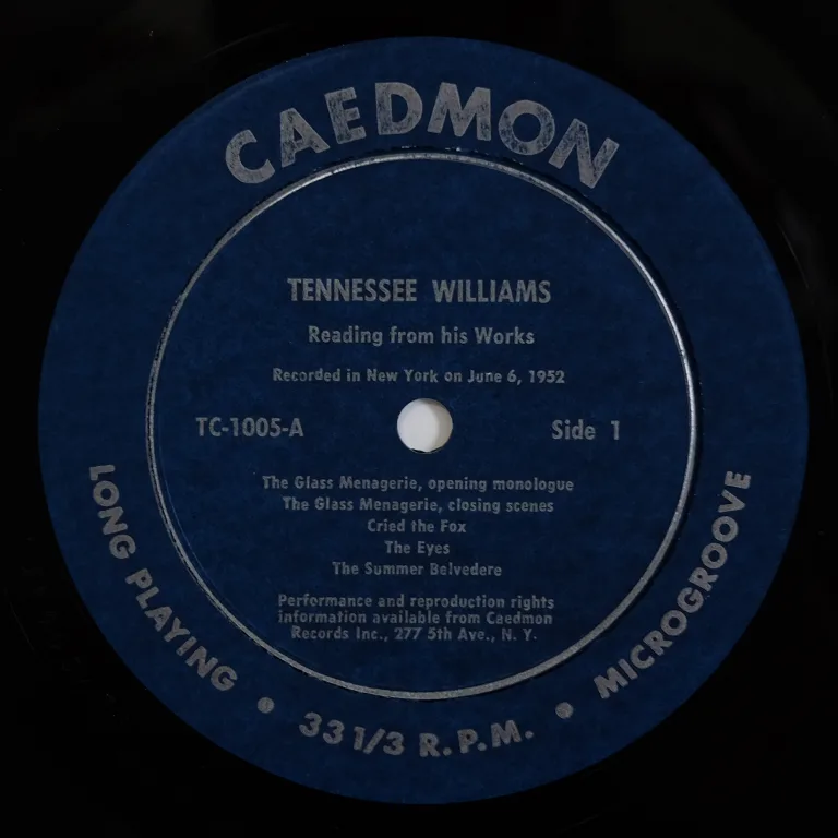 Detail for "Reading From The Glass Menagerie, The Yellow Bird And Five Poems" by Tennessee Williams - LP, 1960 (3 of 3)