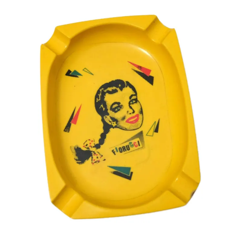 Detail for Original 80's FIORUCCI Bright Yellow Judy Garland Ash Tray, Made in Italy (1 of 3)